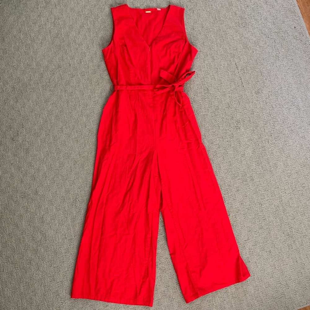 T TAHARI Red Jumpsuit Size 8